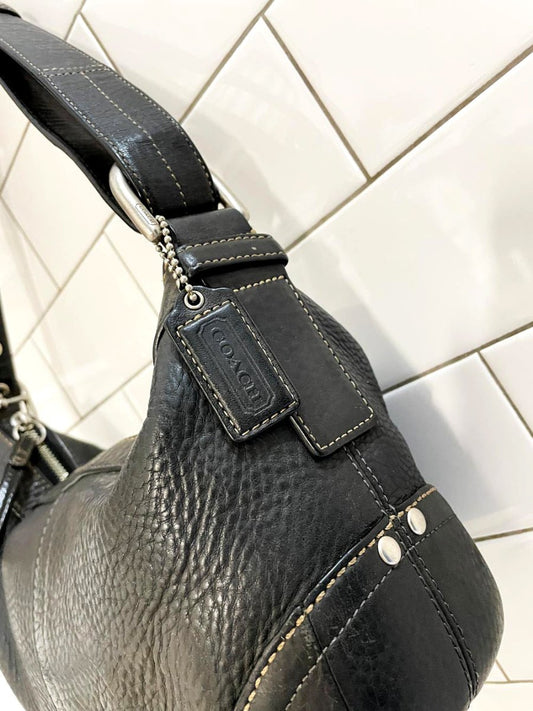 y2k coach pebbled leather shoulder bag - good market thrift store