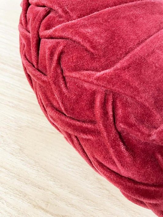 vintage red velvet floor cushion - good market thrift store