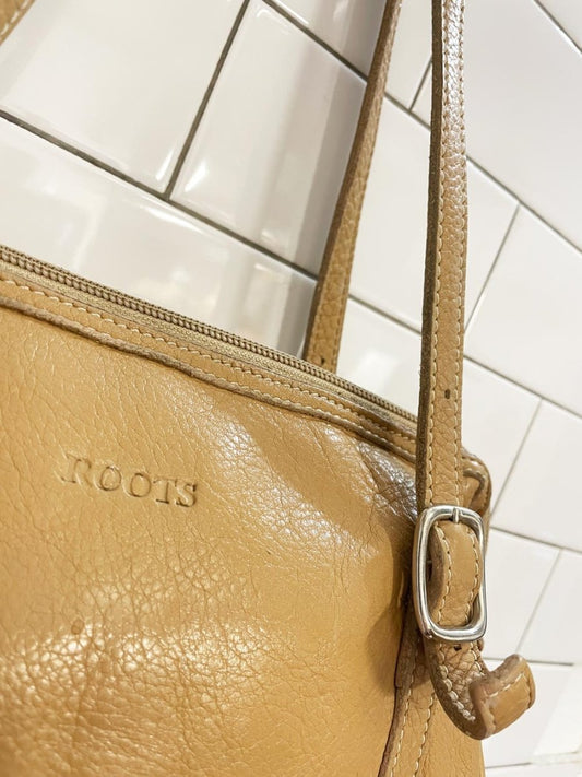 y2k roots pebbled leather mini shoulder bag - good market thrift store