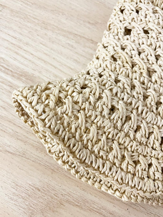 vintage 00s straw crochet bucket hat - good market thrift store