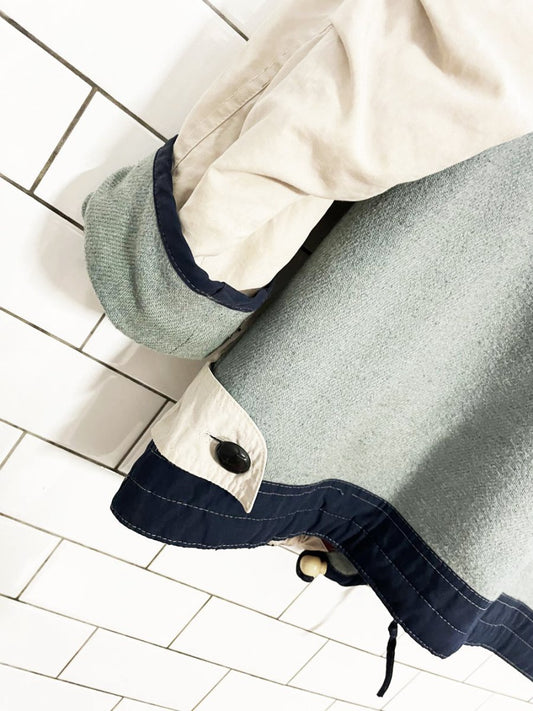 vintage utex wool - blend combo hooded chore coat - good market thrift store