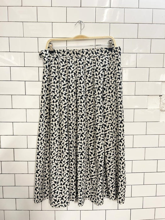 vintage ann santolupo bow print pleated midi skirt - good market thrift store