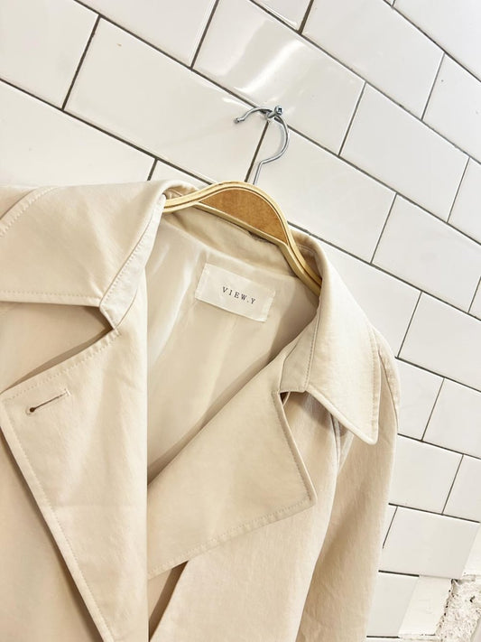 view.y light minimal trench coat - good market thrift store
