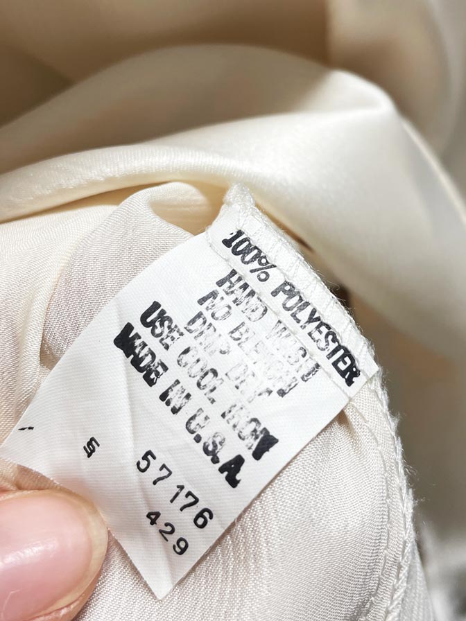 vintage san andré satin lace trim button - back blouse | new york paris | made in USA - good market thrift store