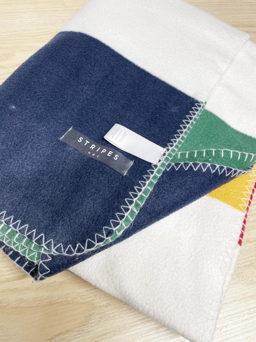hbc stripes fleece throw blanket - good market thrift store