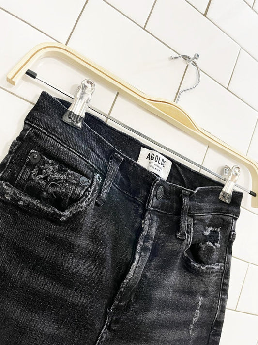 agolde sophie distressed crop high rise jeans - good market thrift store