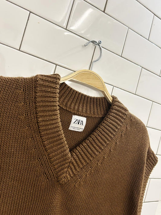 zara oversized knit sweater vest - good market thrift store