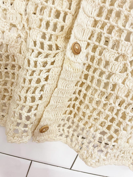 vintage crochet knit cardigan top - good market thrift store