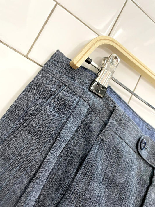 vintage pleated crosshatch barrel leg trouser | tailor - made - good market thrift store