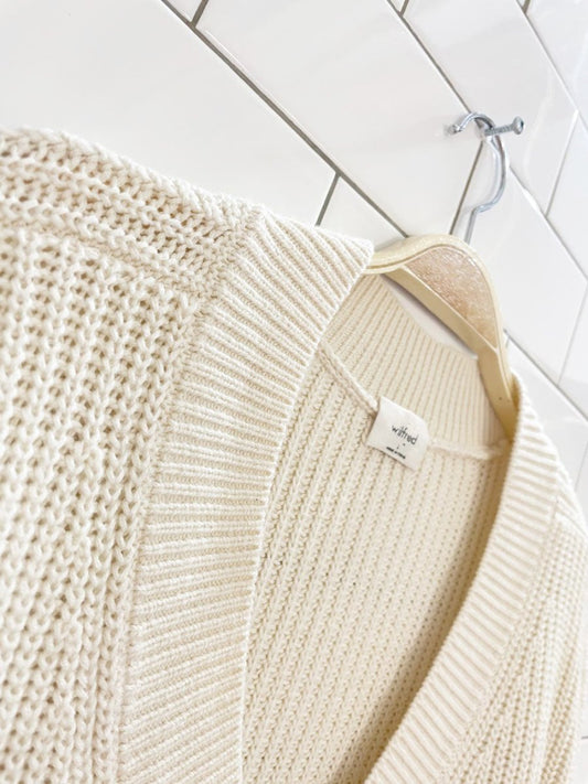 wilfred merino wool - cotton knit v - neck sweater | aritzia - good market thrift store