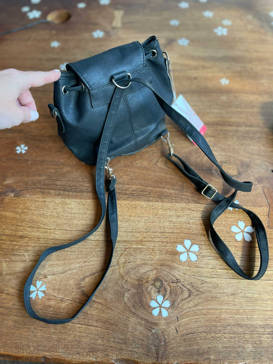 vintage 90s new york convertible mini leather backpack