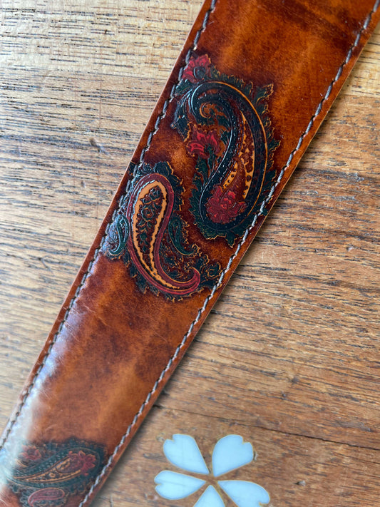 vintage 00s custom classics paisley leather belt
