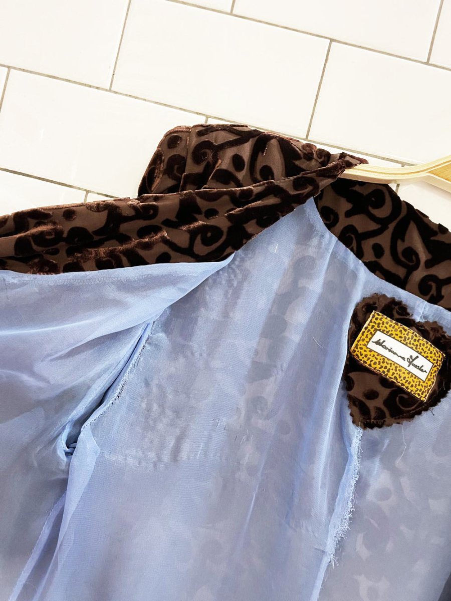 vintage 00s marianne fassler flocked velvet power shoulder duster jacket | eclectic - good market thrift store