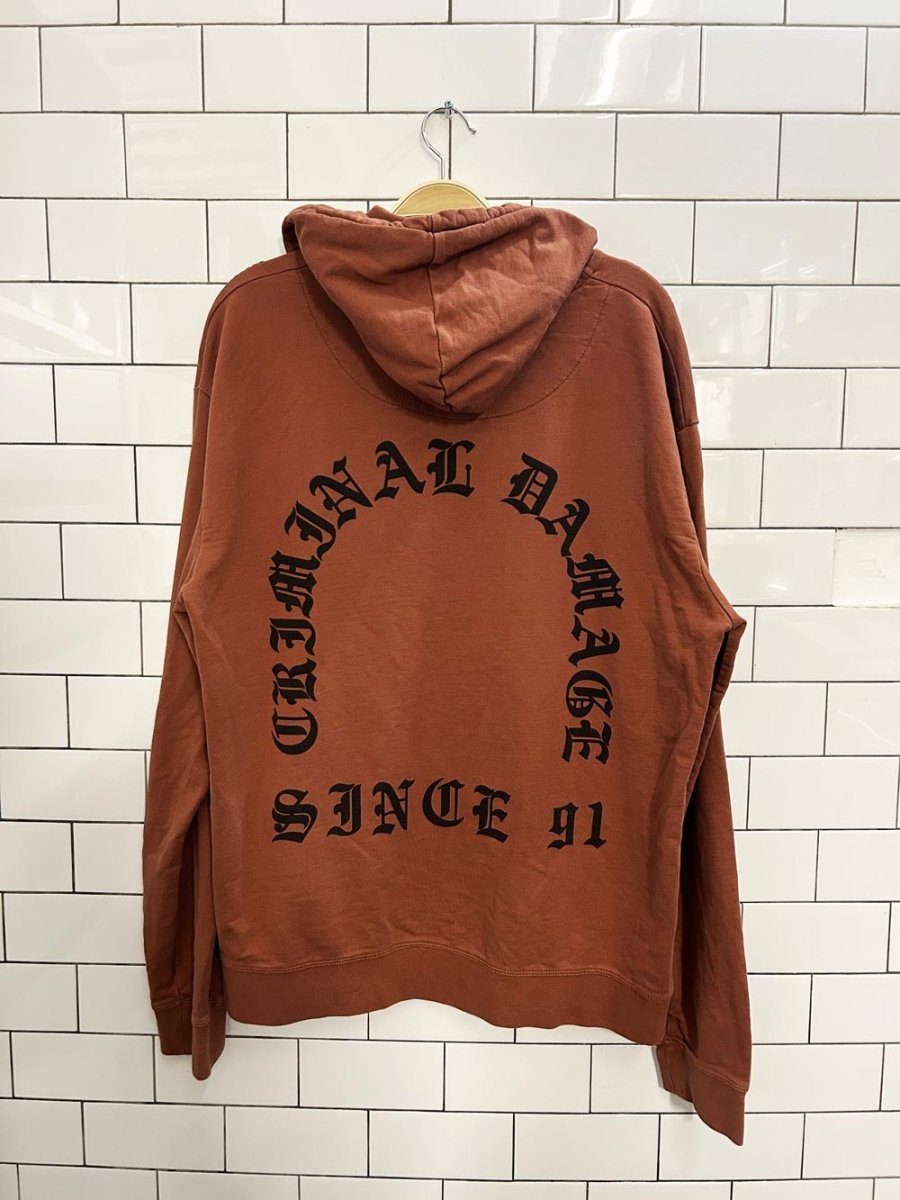 criminal damage logo hoodie - good market thrift store