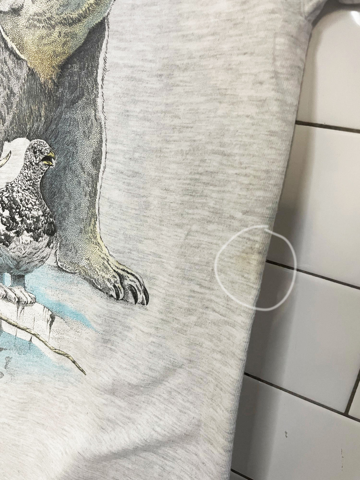 vintage 90s single stitch front and back animal print tee | made in USA | hanes beefy T