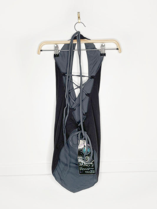 nwt the fairies pajamas cowl neck lace up back reversible halter top