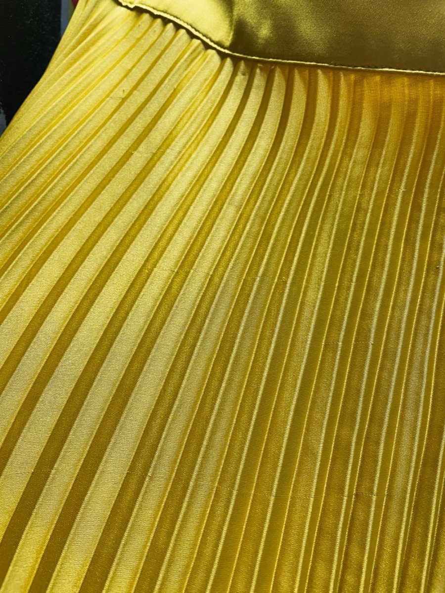 reiss isadora knife pleated satin midi skirt - good market thrift store