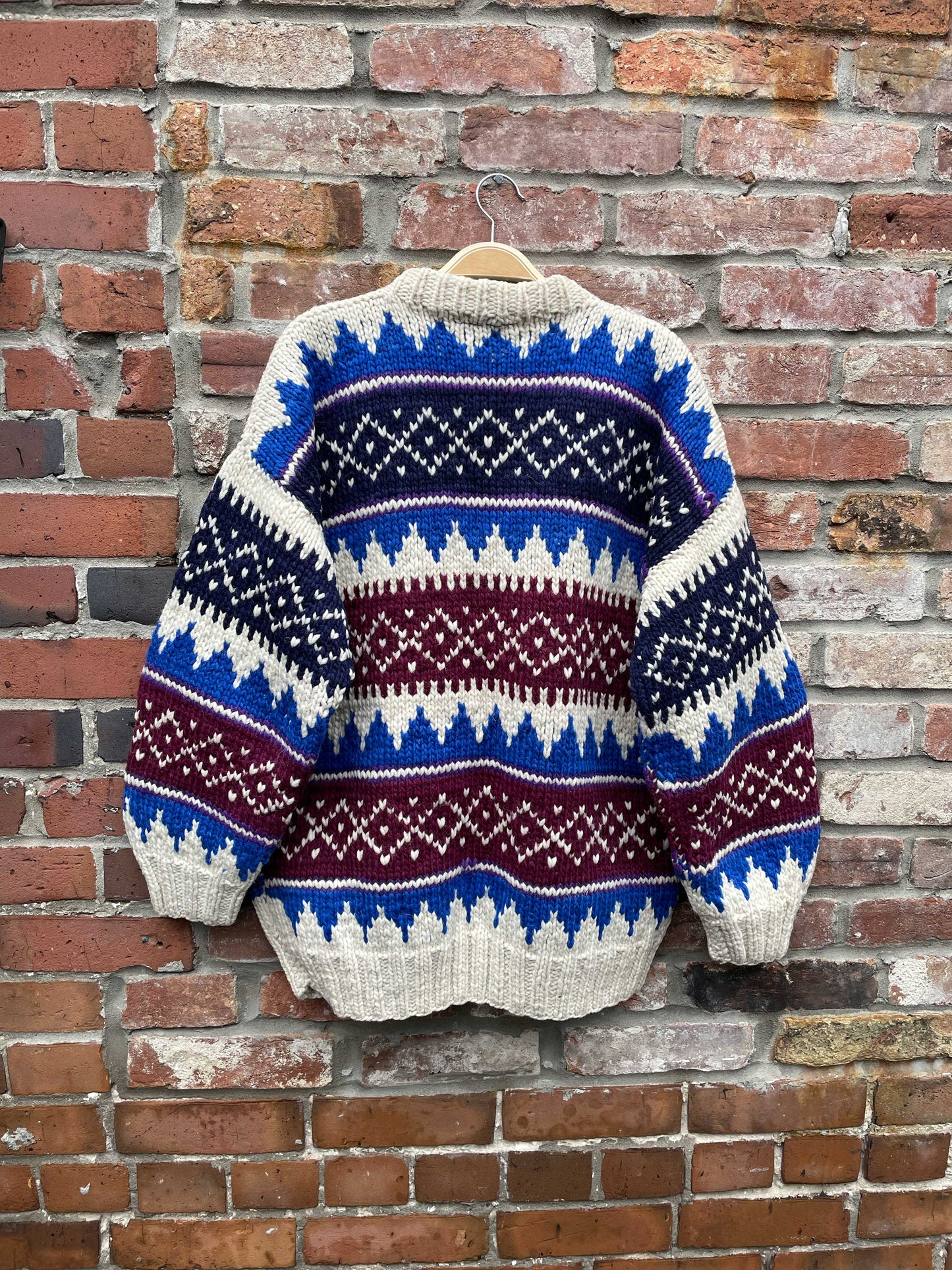 vintage alma handmade wool chunky cardigan jacket