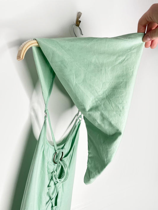 nwt the fairies pajamas lace up ring back elf hood mini dress