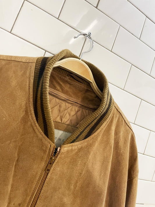 vintage 00s retreat lined suede bomber jacket - good market thrift store