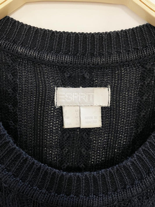 vintage 90s esprit cable knit minimal short sleeve sweater top - good market thrift store