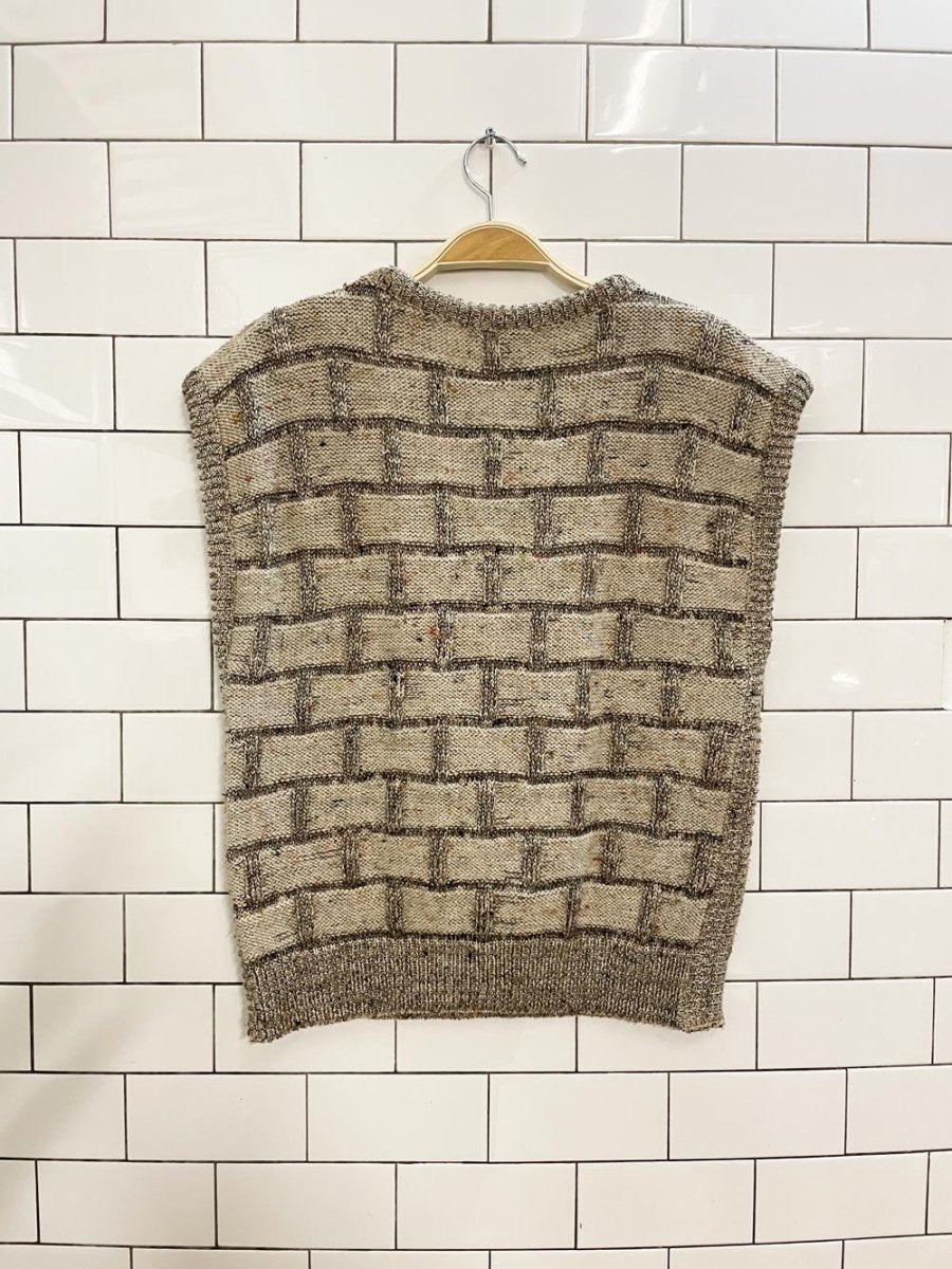 vintage st michael basketweave knit vest - good market thrift store
