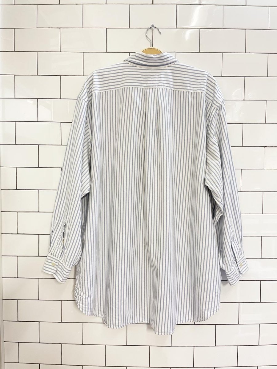 ralph lauren blue stripe oversized boyfriend shirt - good market thrift store