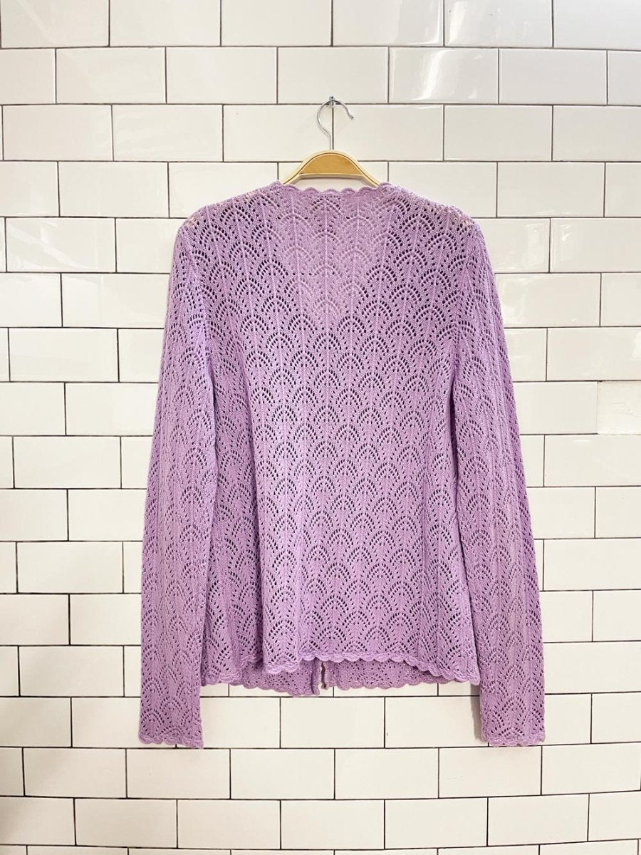 vintage 00s NR crochet knit cardigan top - good market thrift store