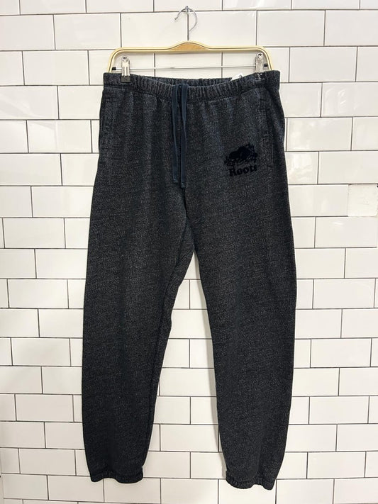 roots original black pepper classic sweatpants - good market thrift store