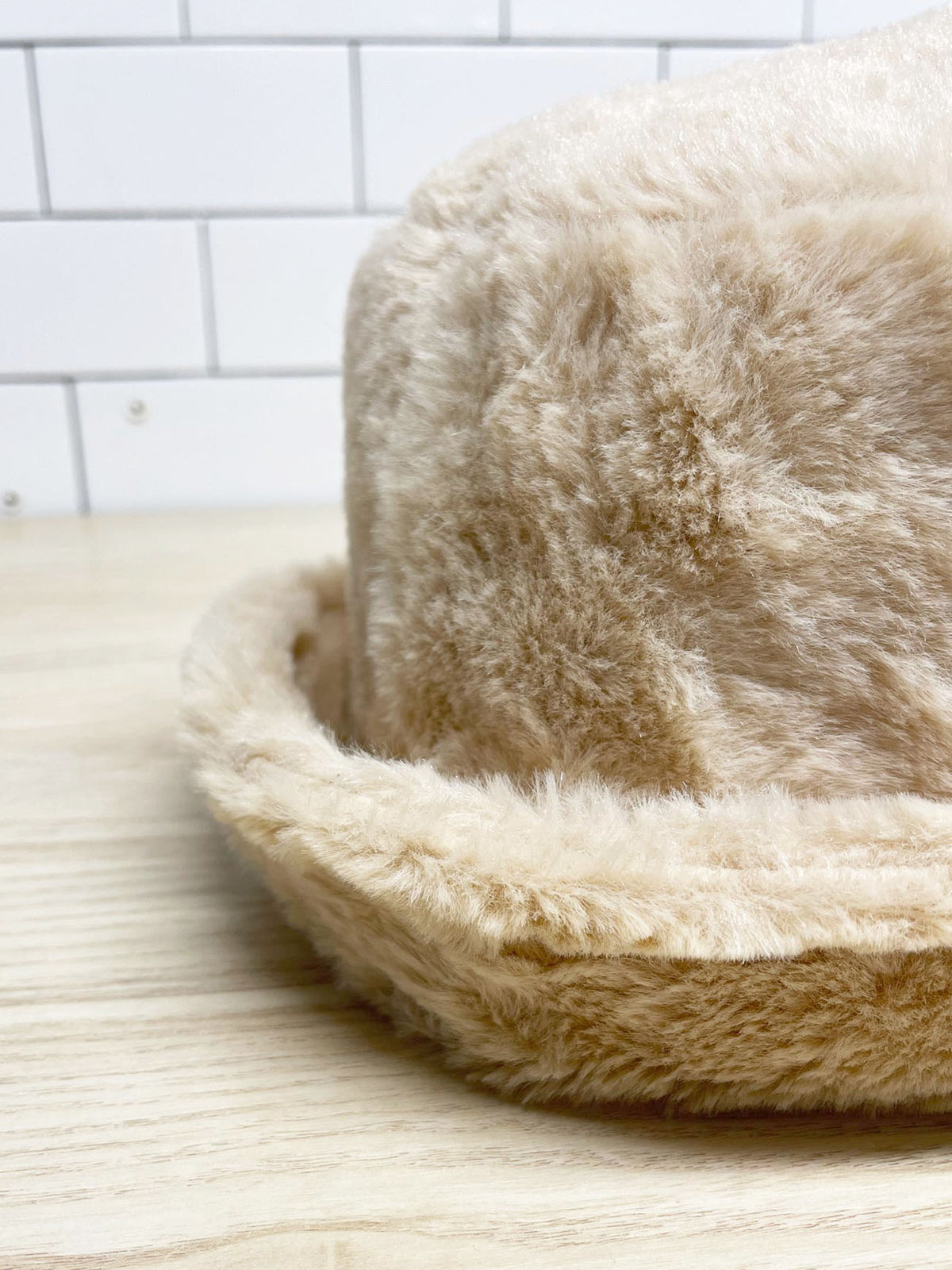 fluffy plush bucket hat