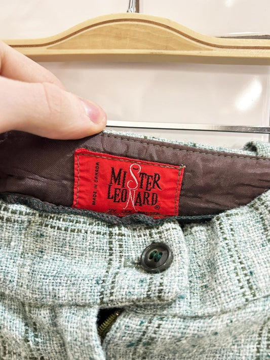 vintage 70s mister leonard wool blend plaid trousers - good market thrift store