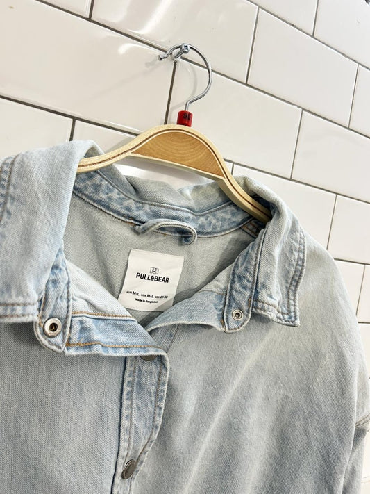pull & bear oversized crop denim shirt jacket - good market thrift store