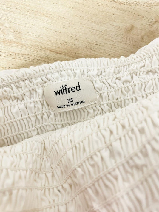 wilfred smocked volume crop tube top | aritzia - good market thrift store
