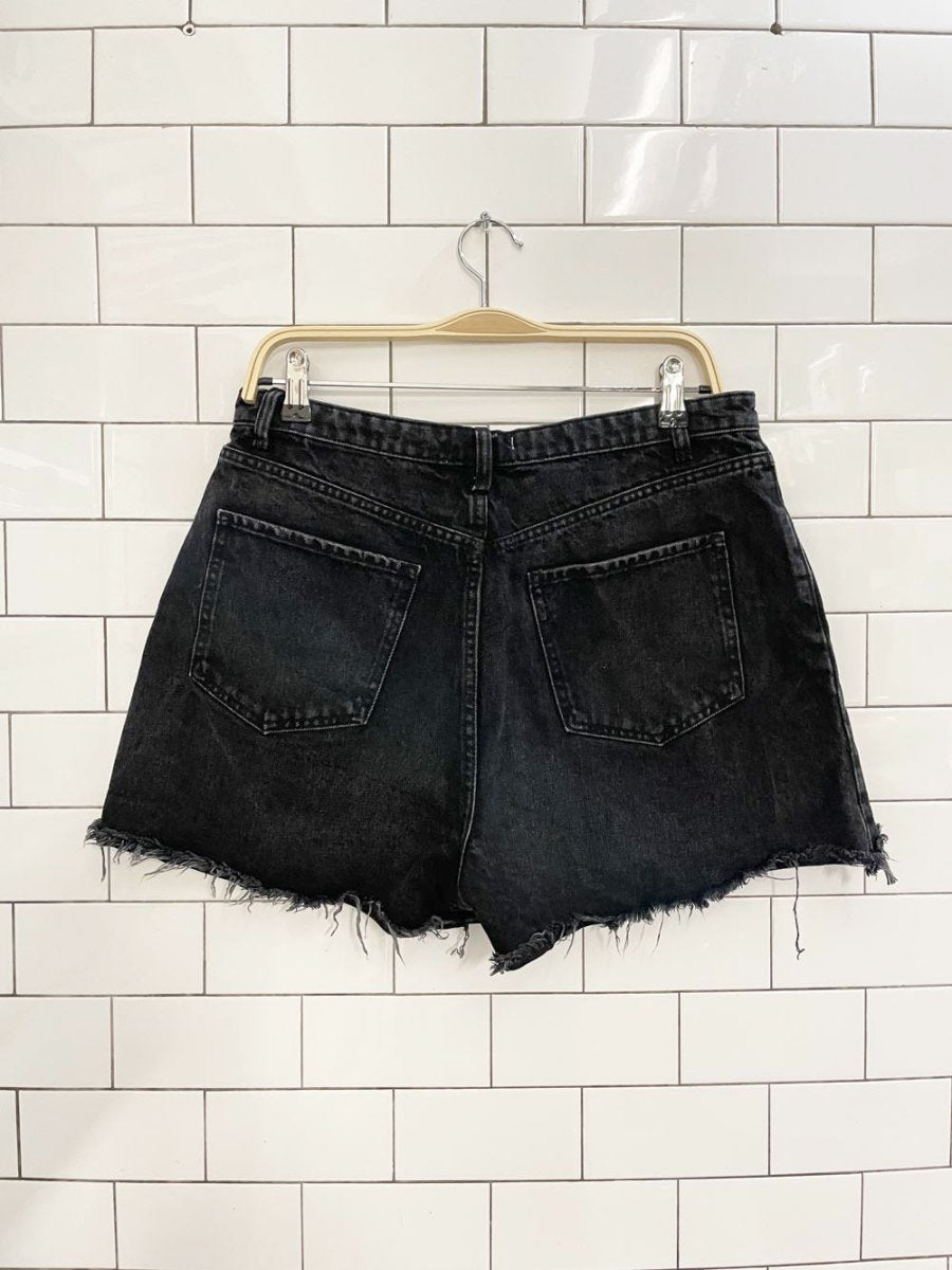 zara high rise button fly cut off denim shorts - good market thrift store