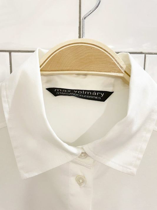 max volmáry poplin boxy shirt + stretch stripe combo shirt - good market thrift store