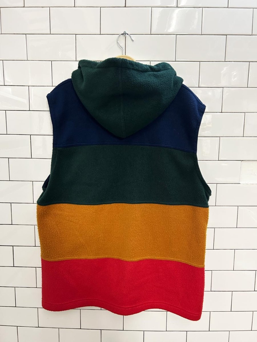 vintage 90s oversized hooded fleece vest - good market thrift store