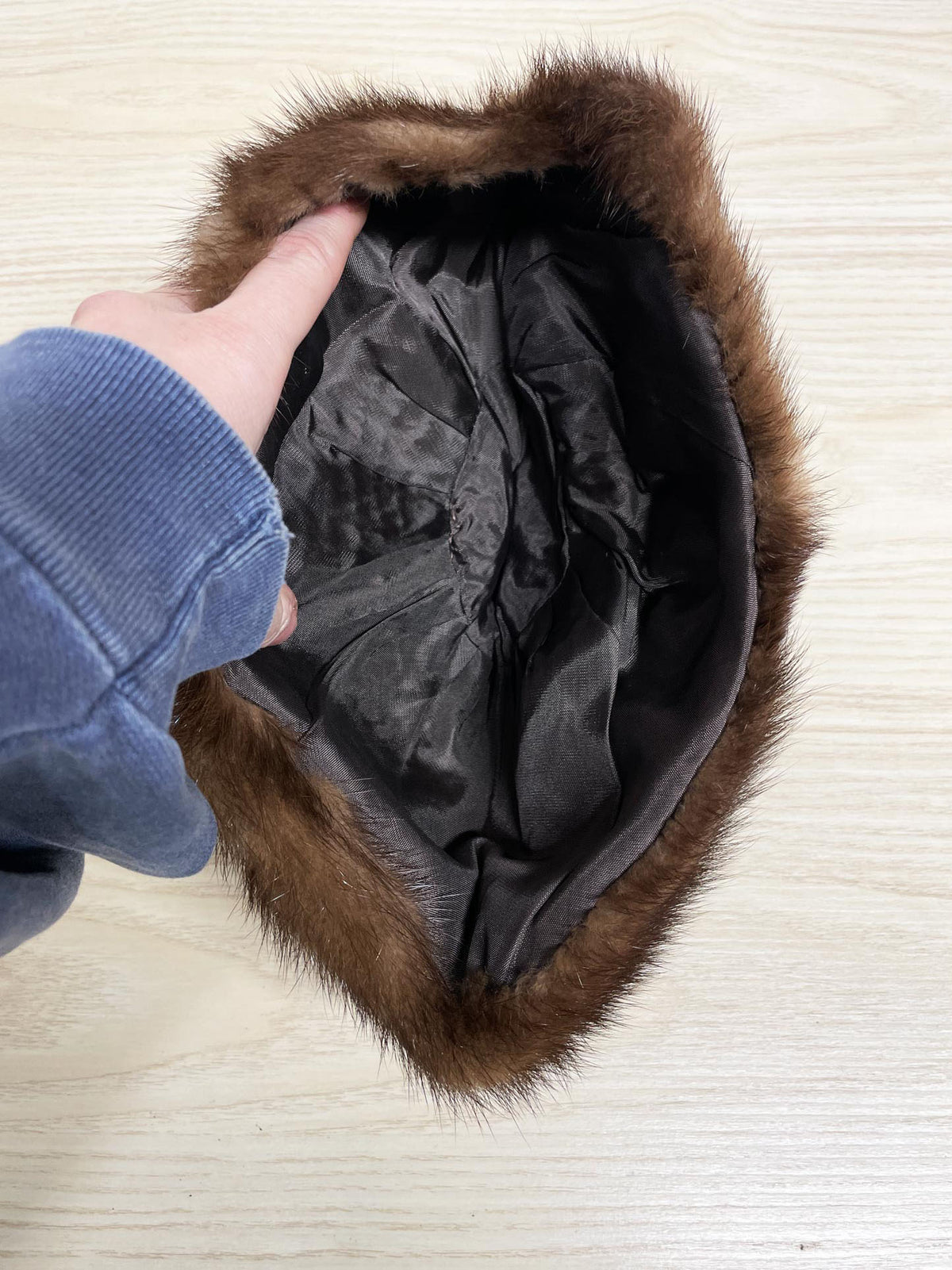 vintage 60s mink fur pixie style pointed hat