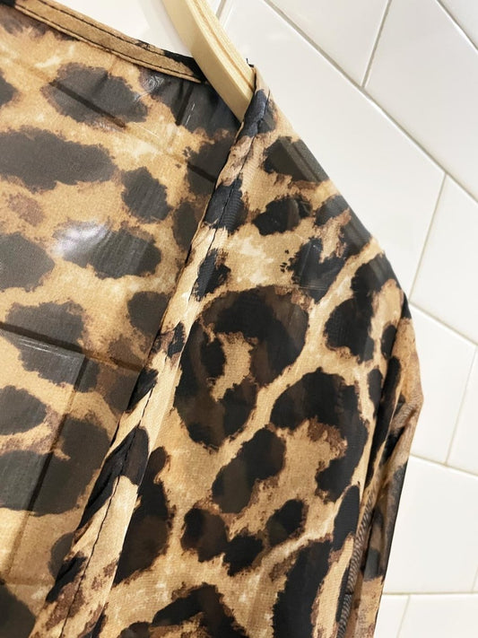 animal print chiffon duster robe - good market thrift store