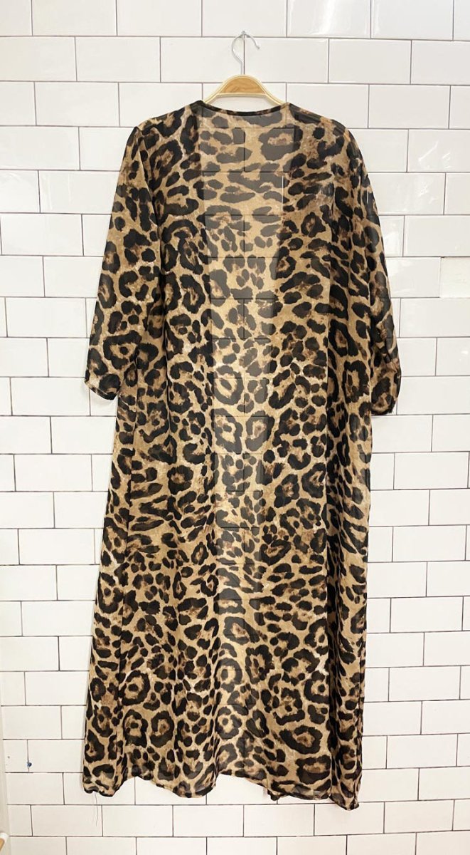animal print chiffon duster robe - good market thrift store