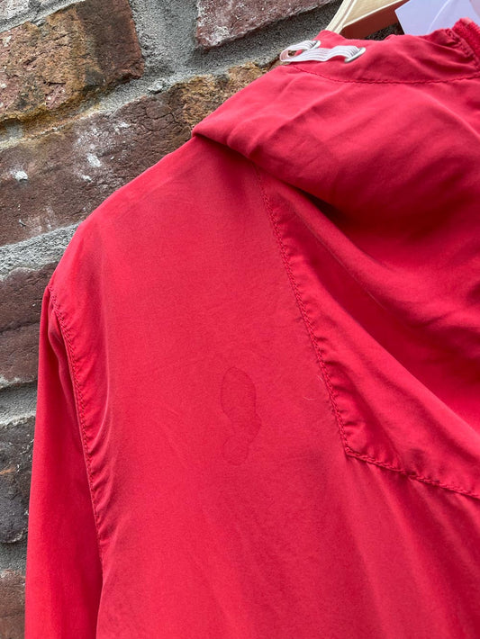 vintage red silk packable jacket