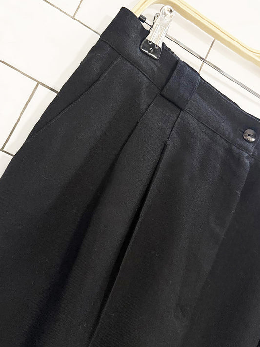 vintage frederick alexander 100% wool pleated stretch-waist trousers