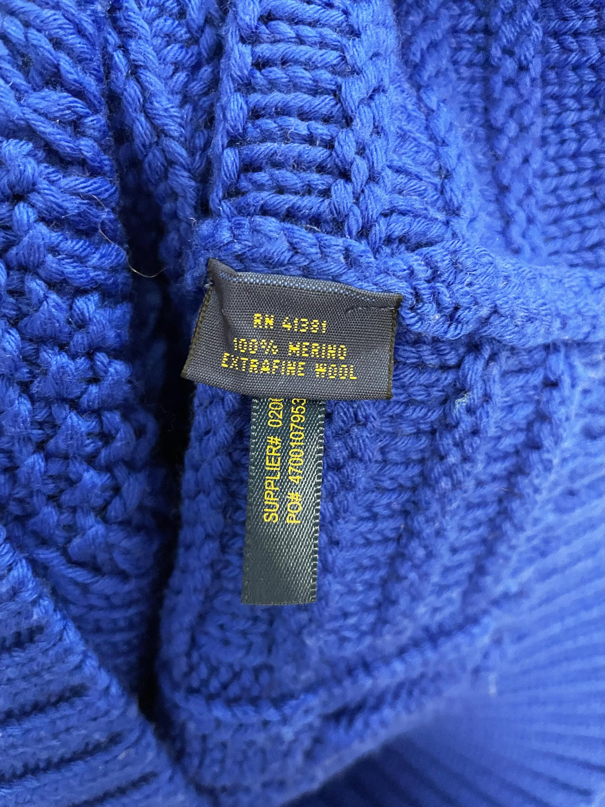 polo ralph lauren 100% merino wool cable knit turtleneck sweater