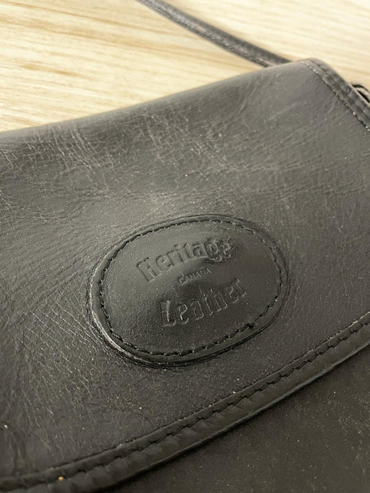 vintage heritage leather crossbody bag - good market thrift store