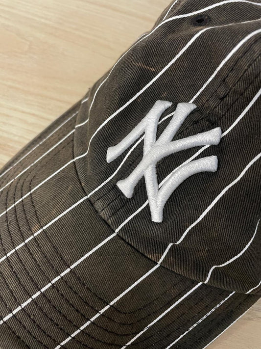 vintage 90s new york yankees striped hat - good market thrift store