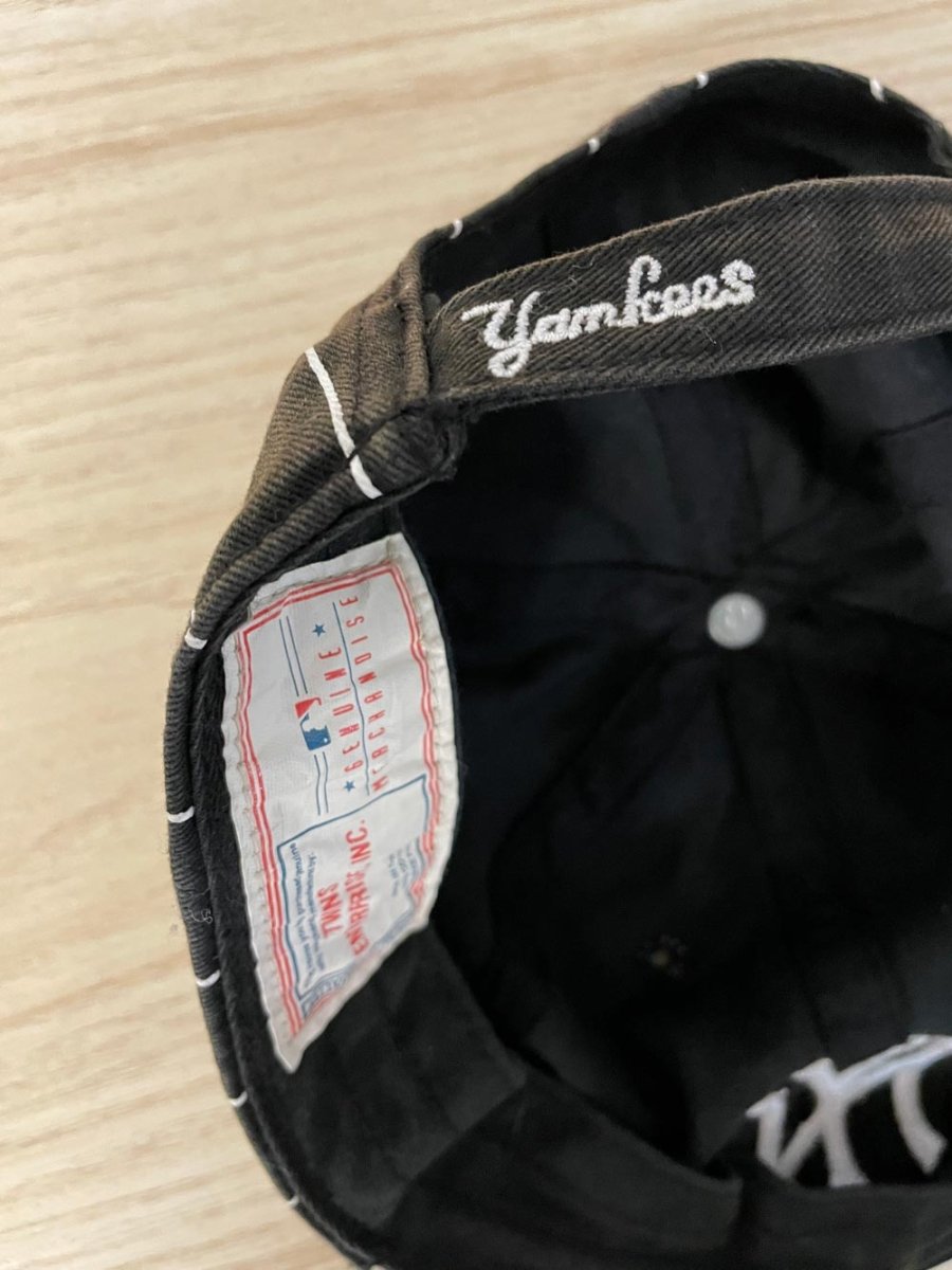 vintage 90s new york yankees striped hat - good market thrift store