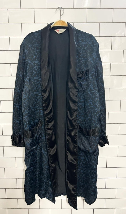 vintage 70s majestic silk brocade smoking dinner jacket robe - good market thrift store