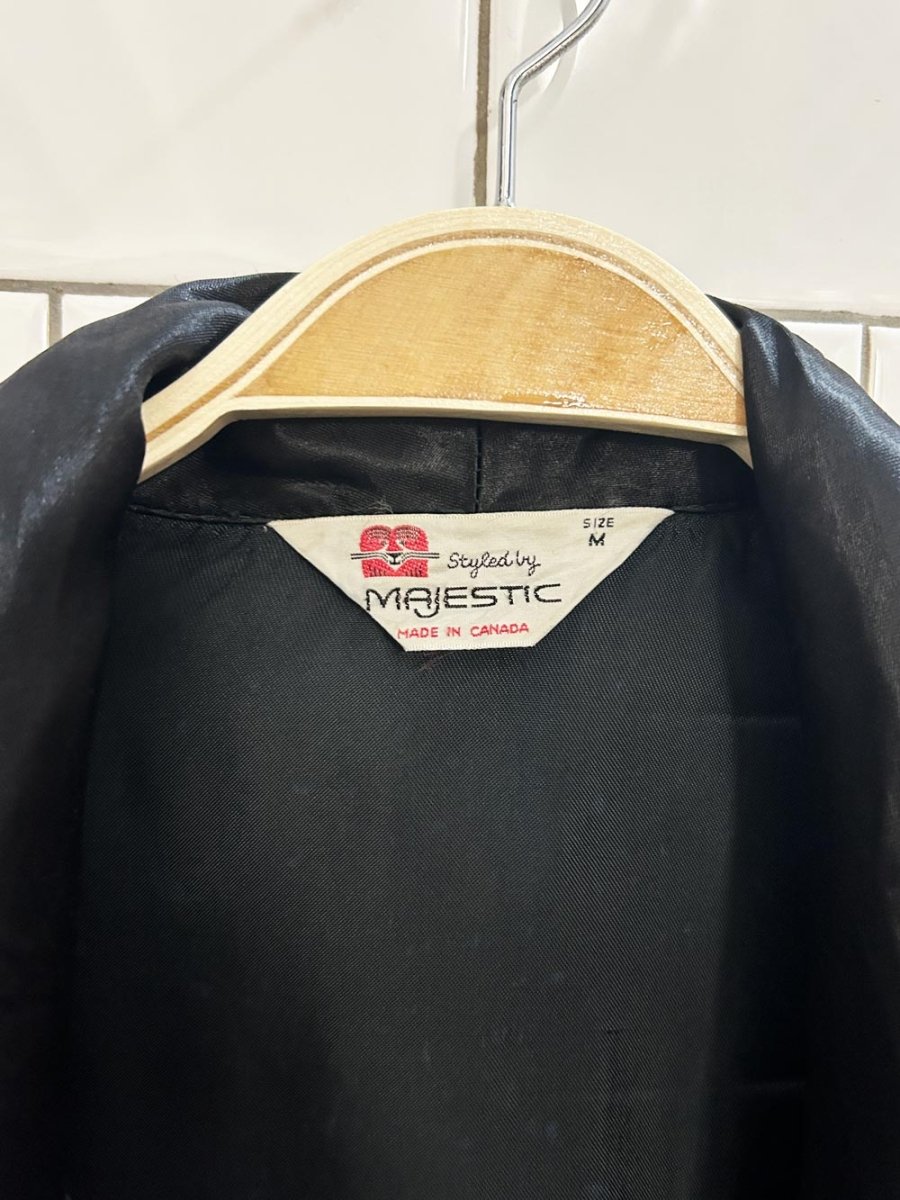 vintage 70s majestic silk brocade smoking dinner jacket robe - good market thrift store