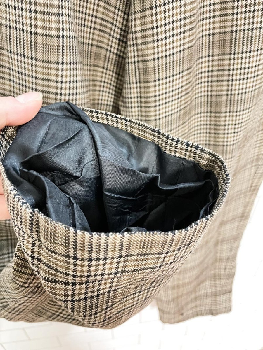 vintage alanni wool houndstooth pleated trouser - good market thrift store