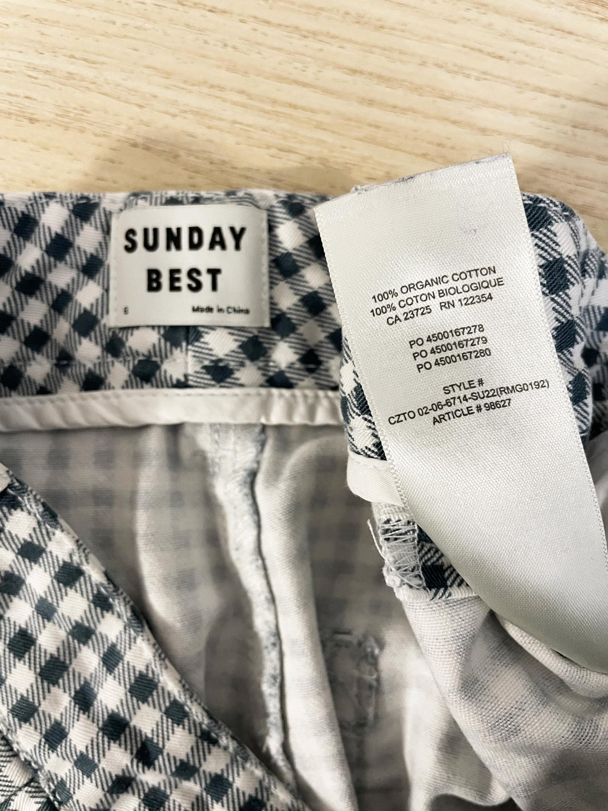 sunday best jaden check organic cotton pants | aritzia