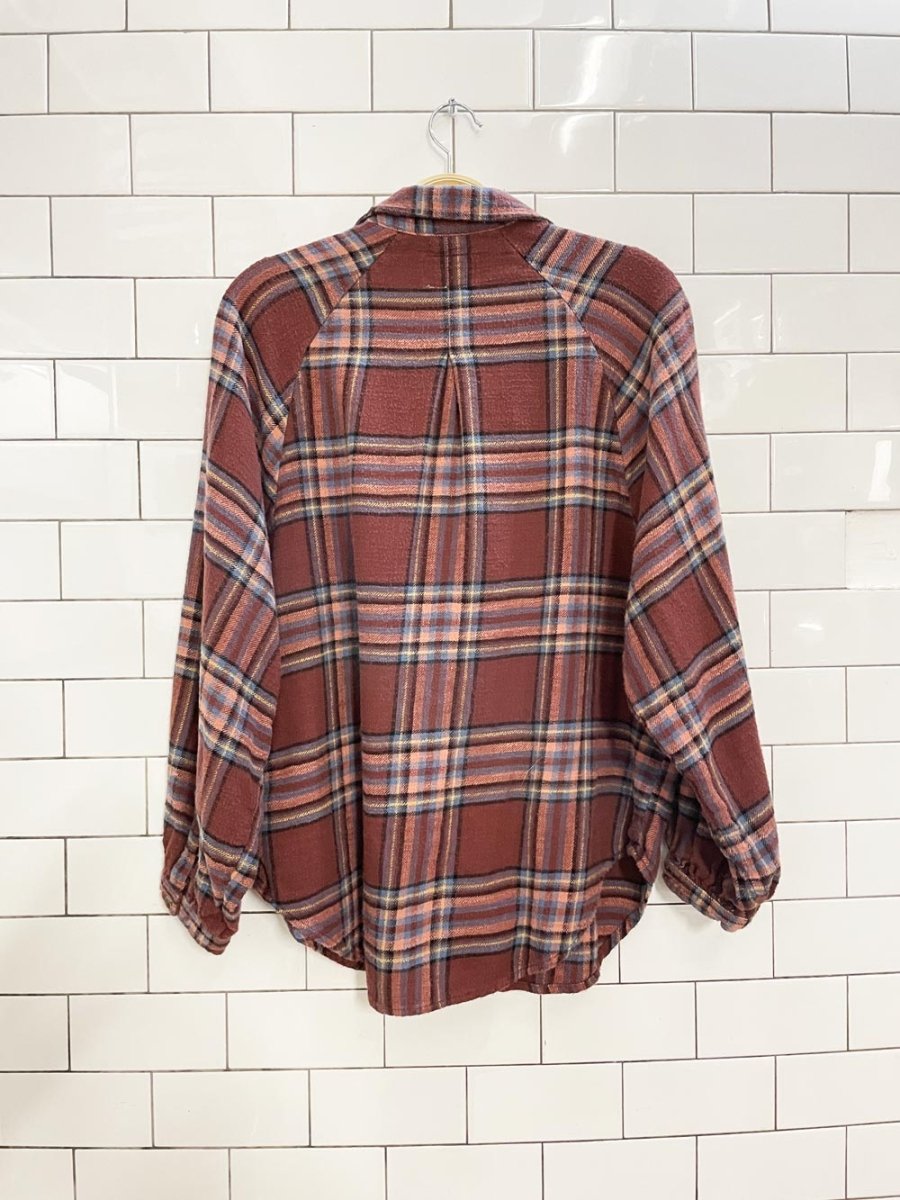 ae boho parie sleeve flannel shirt - good market thrift store